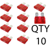 (10) True Spec OFC 10 AWG Gauge ATC Inline Fuse Holder Fuseholder cover &(10) Fuses (10 Amp)