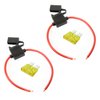 (2) 12 Gauge Gauge ATC Inline Fuse Holder Fuseholder with cover & (2) Fuses