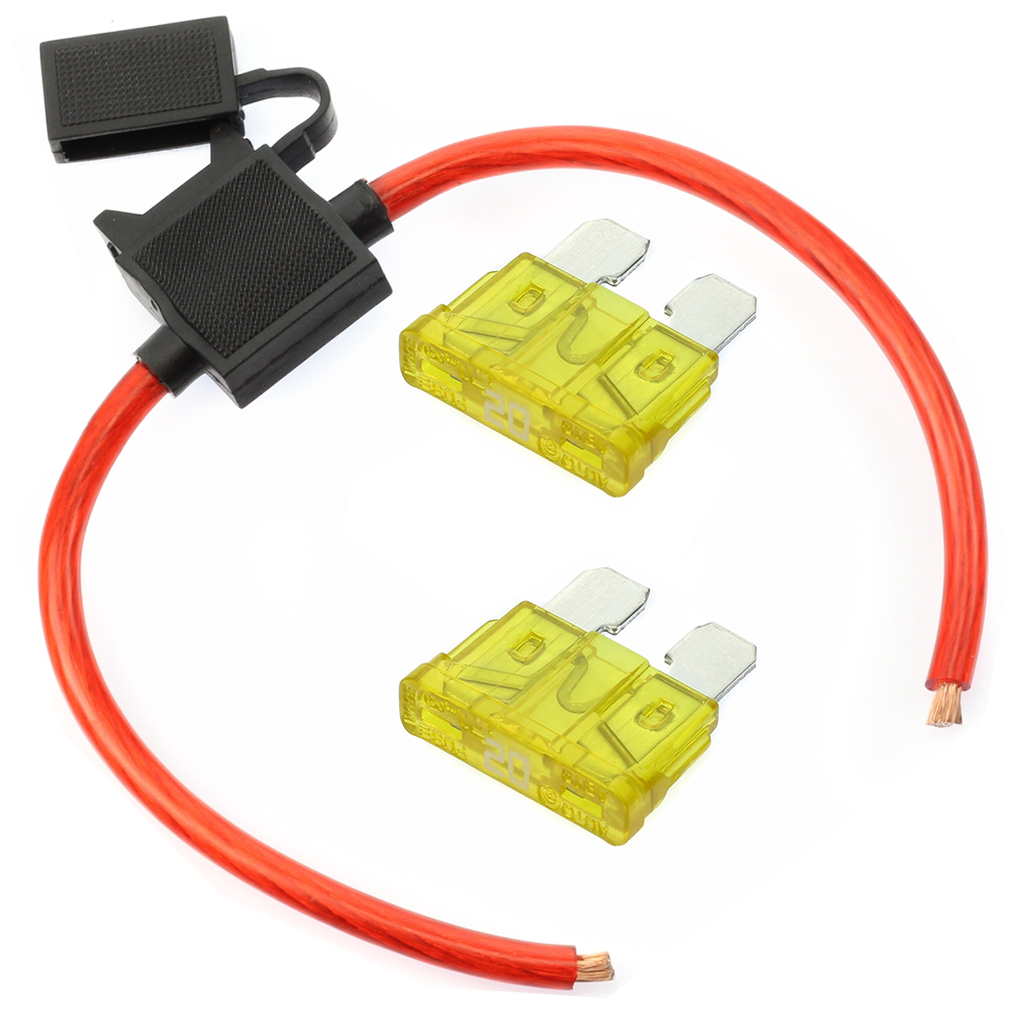 (1) True Spec OFC 10 AWG Gauge ATC Inline Fuse Holder Fuseholder cover & (2) Fuses (20 AMP)