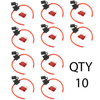 (10) True Spec OFC 10 AWG Gauge ATC Inline Fuse Holder Fuseholder cover &(10) Fuses (10 Amp)