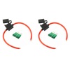 (2) 8 Gauge ATC Inline Fuse Holder Fuseholder with cover and Fuse
