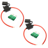 (2) 12 Gauge Gauge ATC Inline Fuse Holder Fuseholder with cover & (2) Fuses