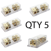 AGU Fuse Holder Fused Distribution Block 3ea 4 AWG input to 2ea 8 AWG Output