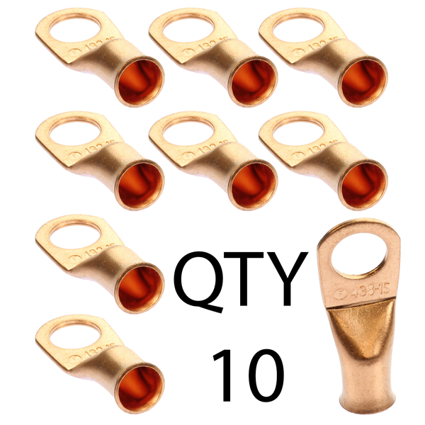 Wire Ring Terminal Copper 4 AWG Gauge 3/8" Connectors Car Audio Termin