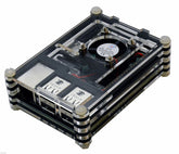 Black / Clear Layer Case w/ Fan for Raspberry Pi Model B+ Raspberry Pi 3 Shell