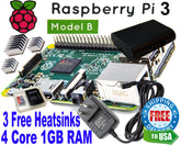 Raspberry Pi 3+ Model B 1GB RAM Black Case w/ 5V AC Adapter 8GB SD w/ NOOBS