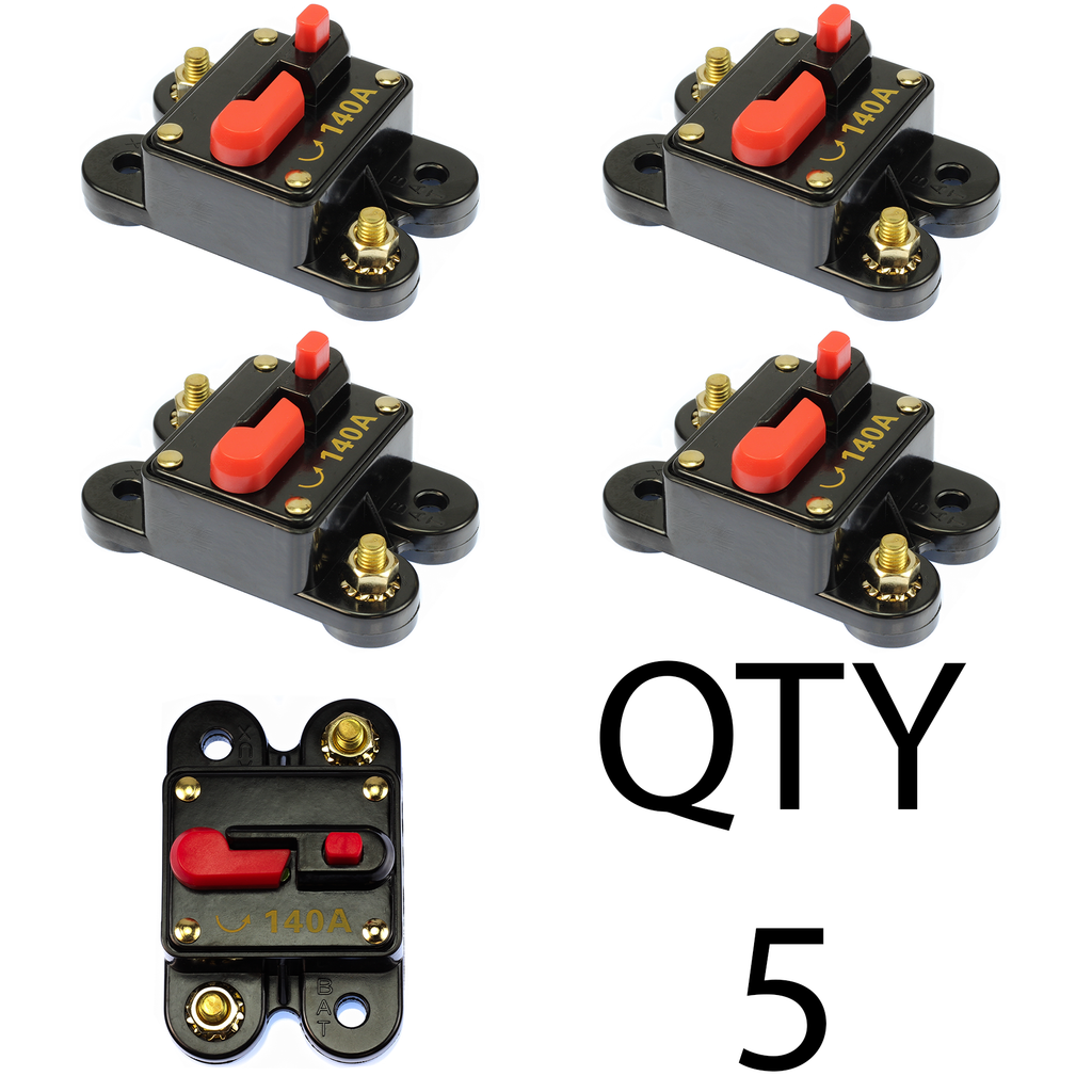 (5) Circuit Breaker  with gold plated terminals Manual Reset/Self Test
