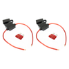 (2) 14 Gauge Gauge ATC Inline Fuse Holder Fuseholder with cover & (2) Fuses