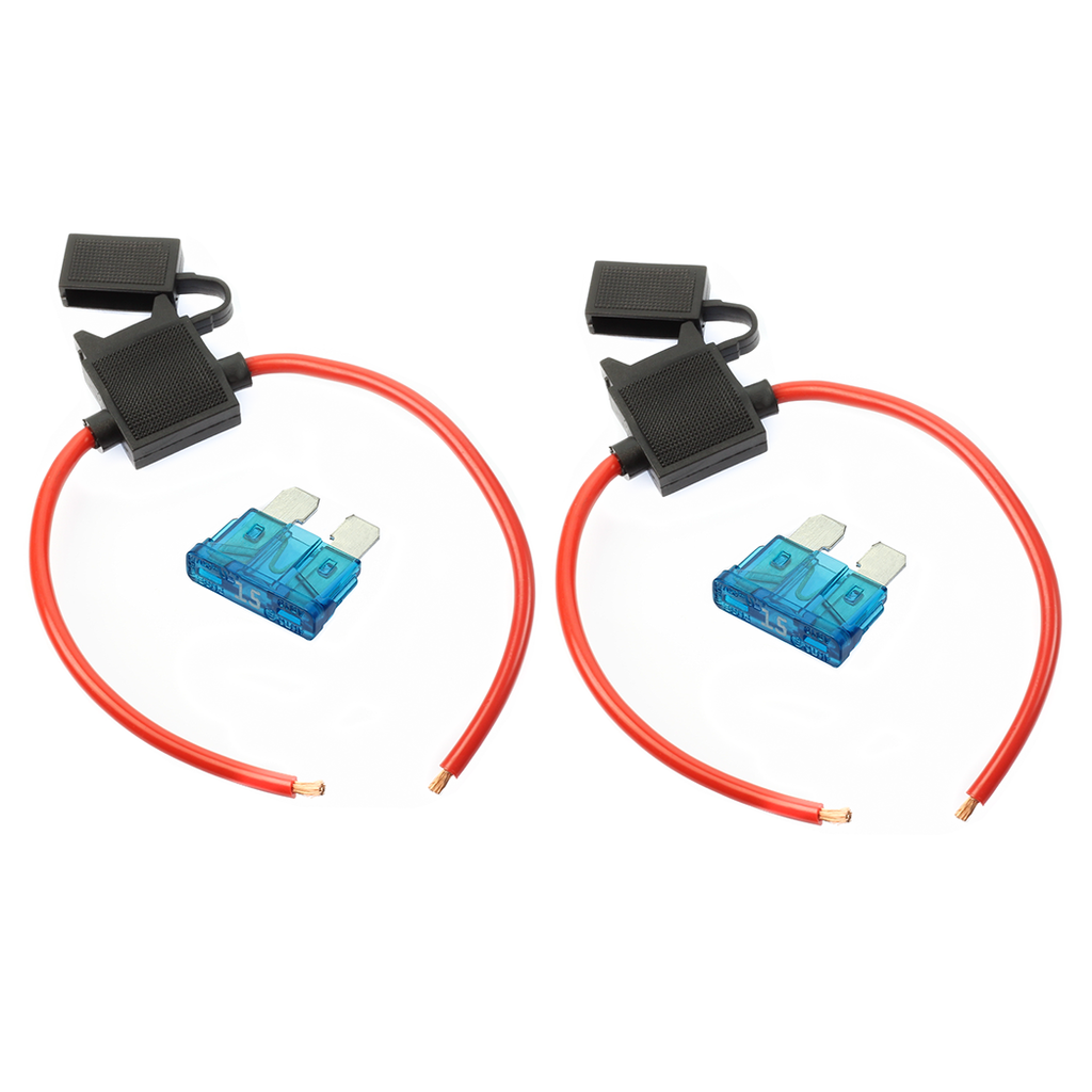 (2) 12 Gauge Gauge ATC Inline Fuse Holder Fuseholder with cover & (2) Fuses
