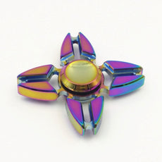 EDC Fidget Spinner Alloy Finger Toy Focus ADHD Autism Hand Toy 4-Wing Multicolor