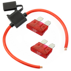 (1) True Spec OFC 10 AWG Gauge ATC Inline Fuse Holder Fuseholder cover & (2) Fuses (10 AMP)
