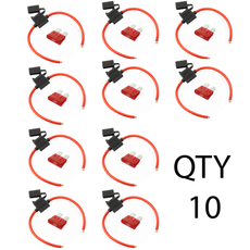 (10) True Spec 10 AWG Gauge ATC Inline Fuse Holder Fuseholder cover &(10) Fuses
