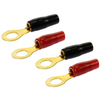 8 AWG auge Gold Wire Crimp Cable Ring Terminal Red / Black Boots