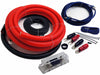 Voodoo Red 1/0 0 AWG True spec Gauge Amp amplifier install kit speaker wire ANL