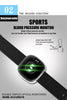 Waterproof Heart Rate Blood Pressure Fitness Smart Watch Bracelet Wristband
