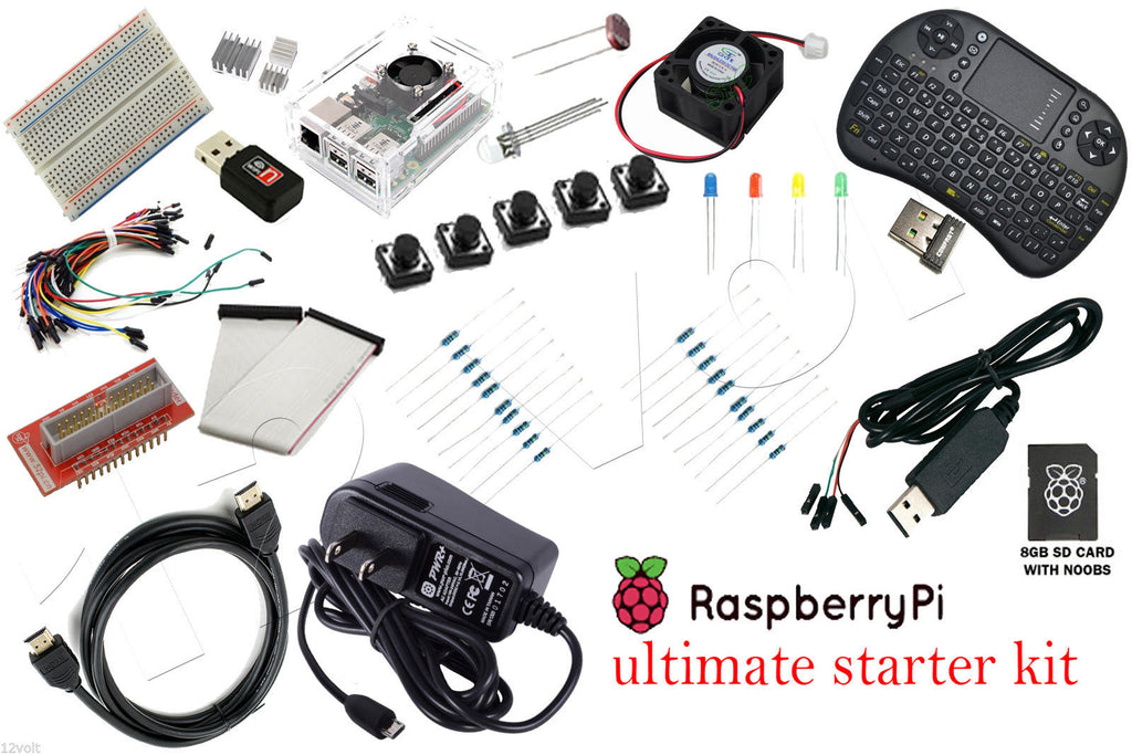 Raspberry Pi 3+ Ultimate Starter Kit AC, HDMI, Breadboard, SD Card (kit only)