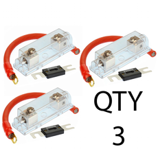 (3) 200 AMP ANL Fuse & (3) Inline Fuseholder Battery Install Kit 1/0 Gauge 1FT