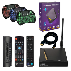 vSeeBox V2 Pro with Voice Remote, Backlit Remote & 3-color Mini Keyboard, cert HDMI