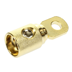 1/0 2 0 Ga GAUGE AWG 5/16" Gold set screw Power Ring Terminal