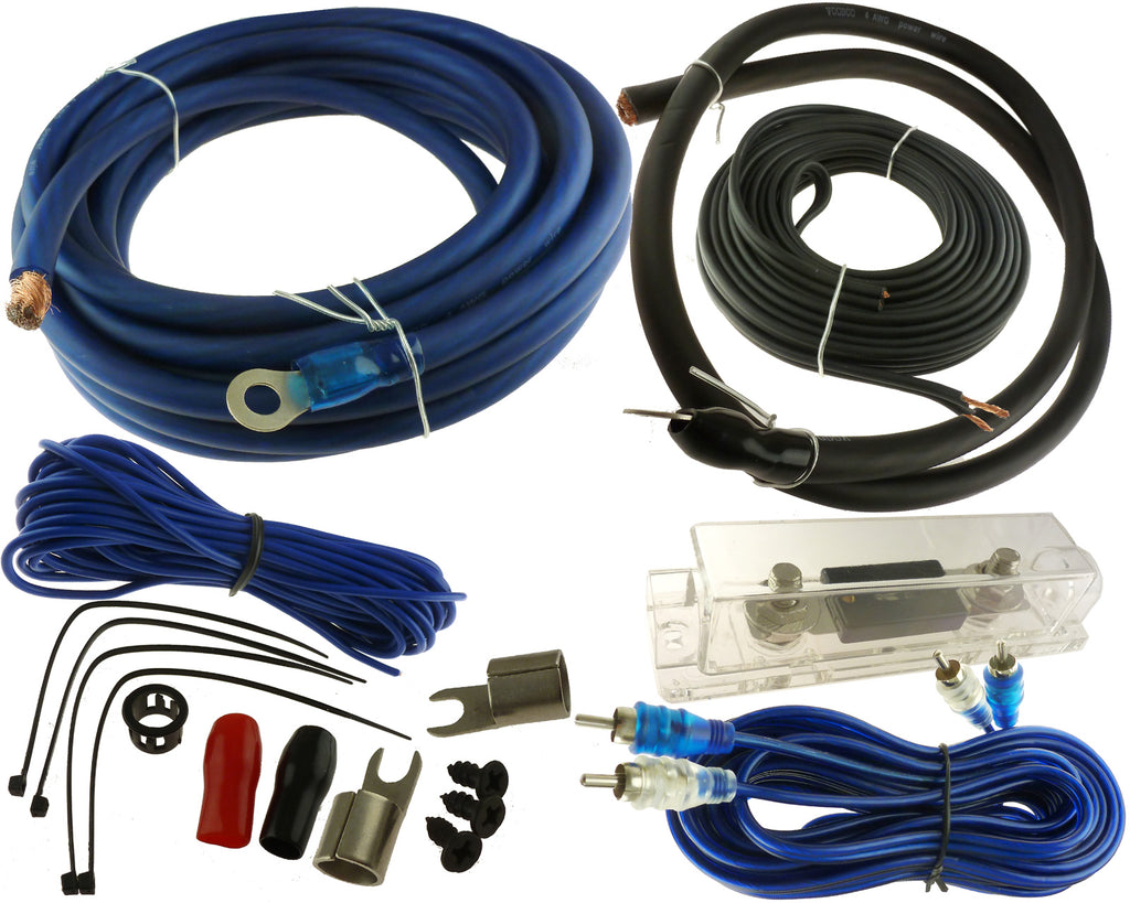 Voodoo Blue 4 Gauge True AWG Amp amplifier install kit RCA speaker wire 100 amp