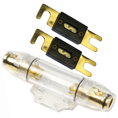 (2) ANL Fuses (1) 1/0 AWG to 1/0 AWG Gauge Round Inline Round Fuseholder