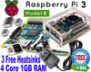 Raspberry Pi 3+ Model B 1GB RAM 1.4Ghz Clear Case w/ fan AC 8GB SD NOOBS WIFI