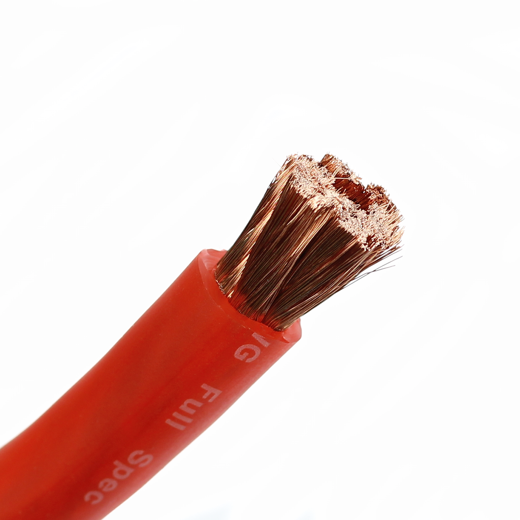 Voodoo 1/0 0 gauge power cable wire Red 20 ft -True AWG spec Hyperflex 100% OFC