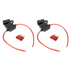 (2) 14 Gauge Gauge ATC Inline Fuse Holder Fuseholder with cover & (2) Fuses