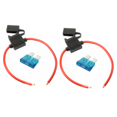 (2) 12 Gauge Gauge ATC Inline Fuse Holder Fuseholder with cover & (2) Fuses