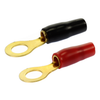 8 AWG auge Gold Wire Crimp Cable Ring Terminal Red / Black Boots